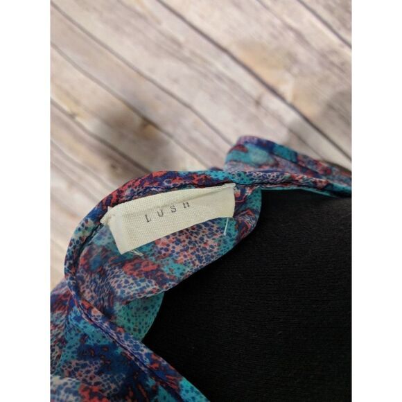 Lush Womens Small Sleeveless Tank Top Tie Bottom Blue Purple - Picture 6 of 6